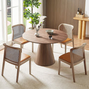 Round Modern Walnut Dining Table
