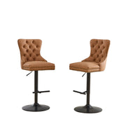 Ember Orange Tufted Swivel Bar Stools – Set of 2