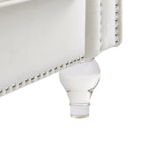 Velvet Upholstery Tufted Sofa Crystal Feet Removable Cushion