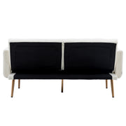 Velvet Accent loveseat sofa with metal feet