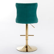 Golden Swivel Velvet Barstools