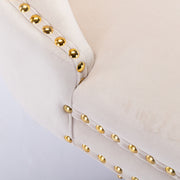 Set of 2 Thick Golden Swivel Velvet Barstools