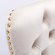 Set of 2 Thick Golden Swivel Velvet Barstools