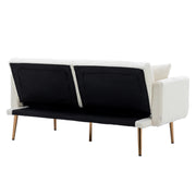 Velvet Accent loveseat sofa with metal feet