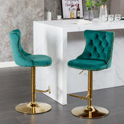 Golden Swivel Velvet Barstools