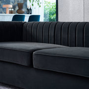 Modern Velvet Sofa in Black