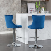 Set of 2  Swivel Velvet Barstools