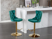 Golden Swivel Velvet Barstools