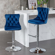 Set of 2  Swivel Velvet Barstools