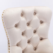 Set of 2 Thick Golden Swivel Velvet Barstools