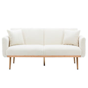 Velvet Accent loveseat sofa with metal feet