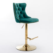 Golden Swivel Velvet Barstools