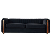 Modern Velvet Sofa in Black
