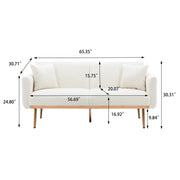 Velvet Accent loveseat sofa with metal feet