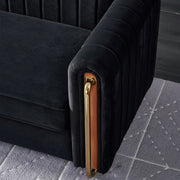 Modern Velvet Sofa in Black