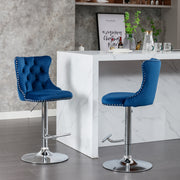 Set of 2  Swivel Velvet Barstools