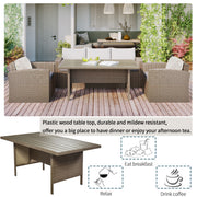 4-Piece Conversation Sofa Set with Beige Cushions