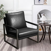 PU Leather Accent Mid Century Arm Chair