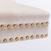 Set of 2 Thick Golden Swivel Velvet Barstools