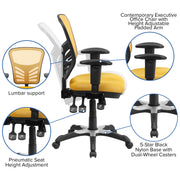 Mid-Back Mesh Swivel Office Chair with Adjustable Arms