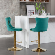 Golden Swivel Velvet Barstools