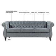 Rolled Arm Chesterfield 3 Seater Sofa