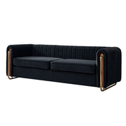 Modern Velvet Sofa in Black