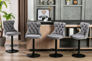 Set of 2 Swivel Velvet Barstools