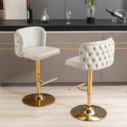 Set of 2 Modern PU Upholstered Swivel Barstools