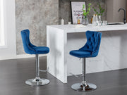 Set of 2  Swivel Velvet Barstools