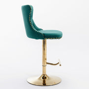 Golden Swivel Velvet Barstools