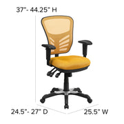 Mid-Back Mesh Swivel Office Chair with Adjustable Arms
