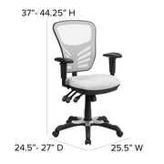 Mid-Back Mesh Swivel Office Chair with Adjustable Arms