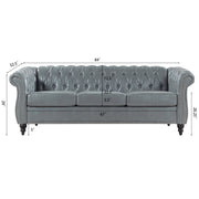 Rolled Arm Chesterfield 3 Seater Sofa