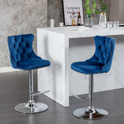 Set of 2  Swivel Velvet Barstools